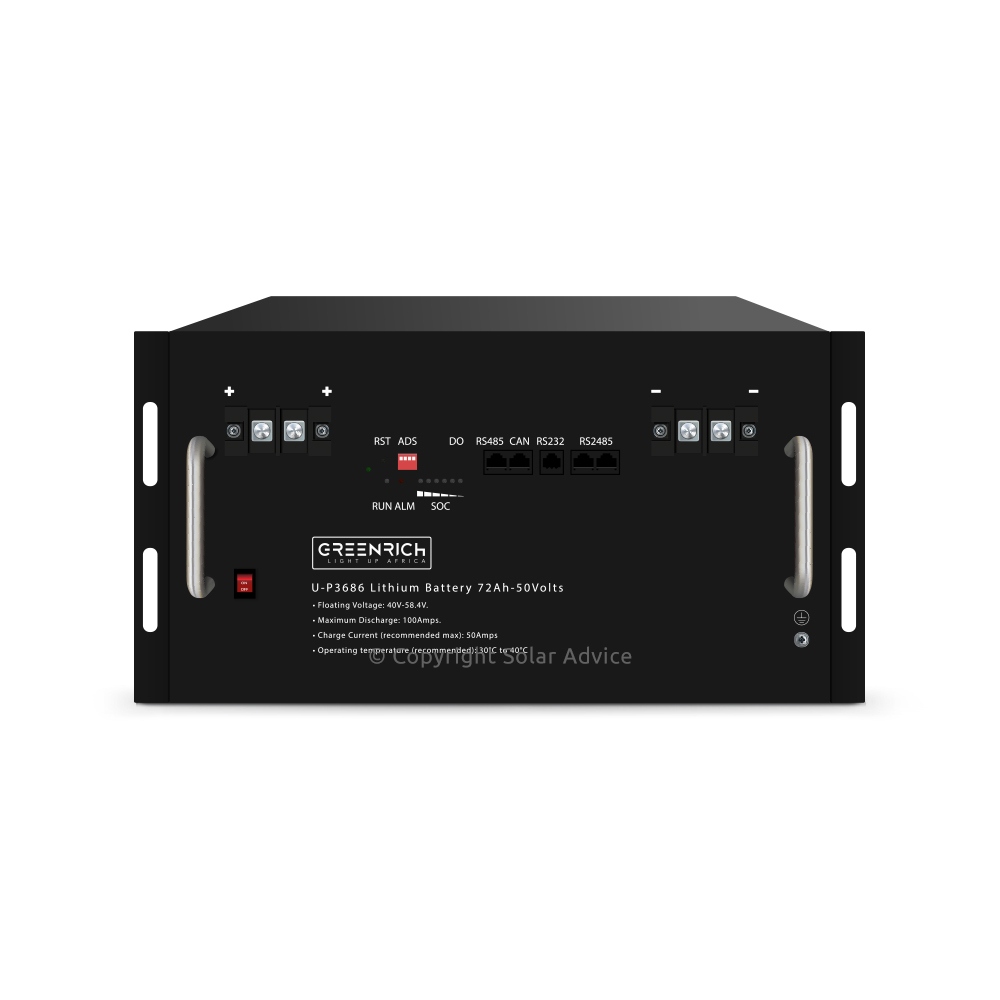 Greenrich 3.7Kwh 5kw output power Li-ion battery