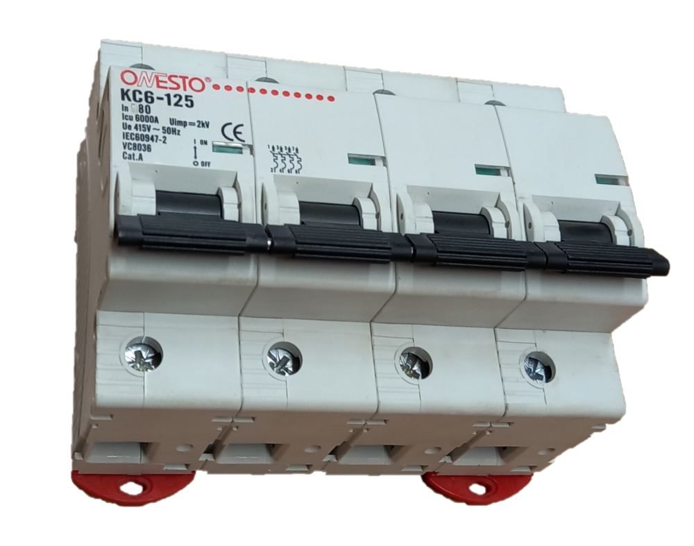 AC Circuit Breaker 80A 4P 10KA Black Toggle