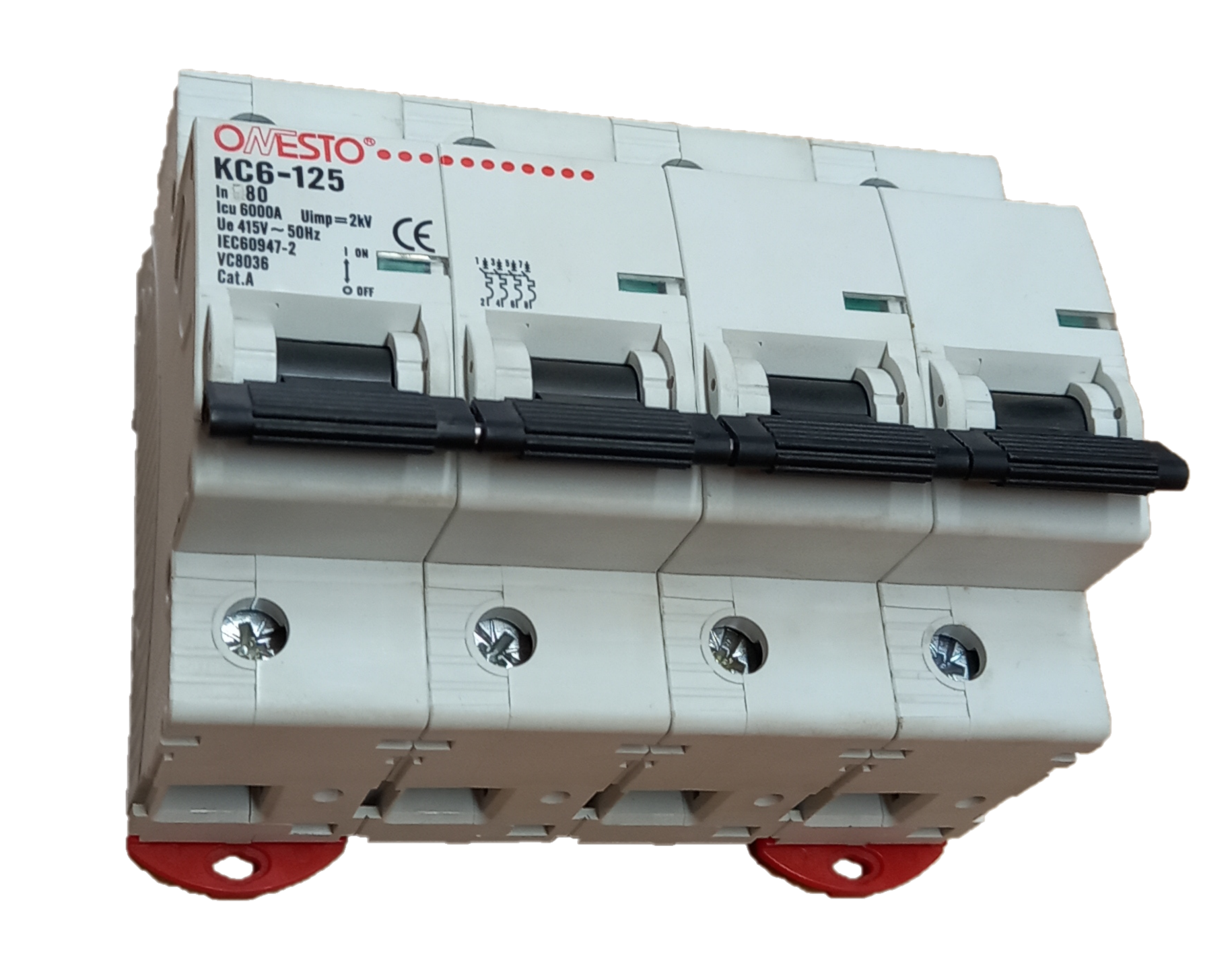 AC Circuit Breaker 80A 4P 10KA Black Toggle