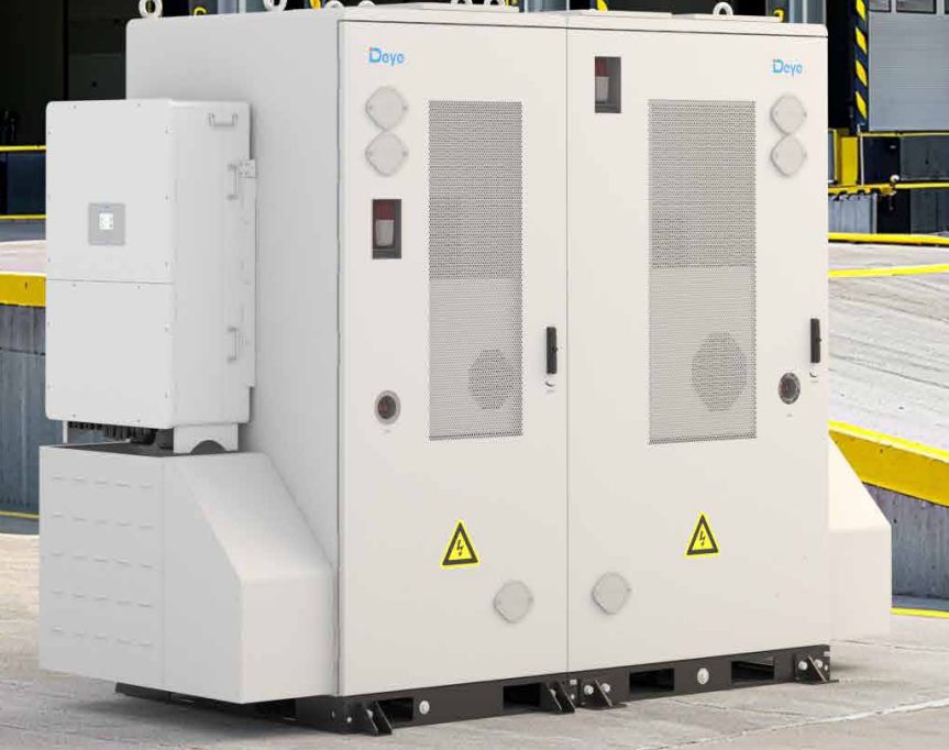 Industrial battery storage solution inside a facility