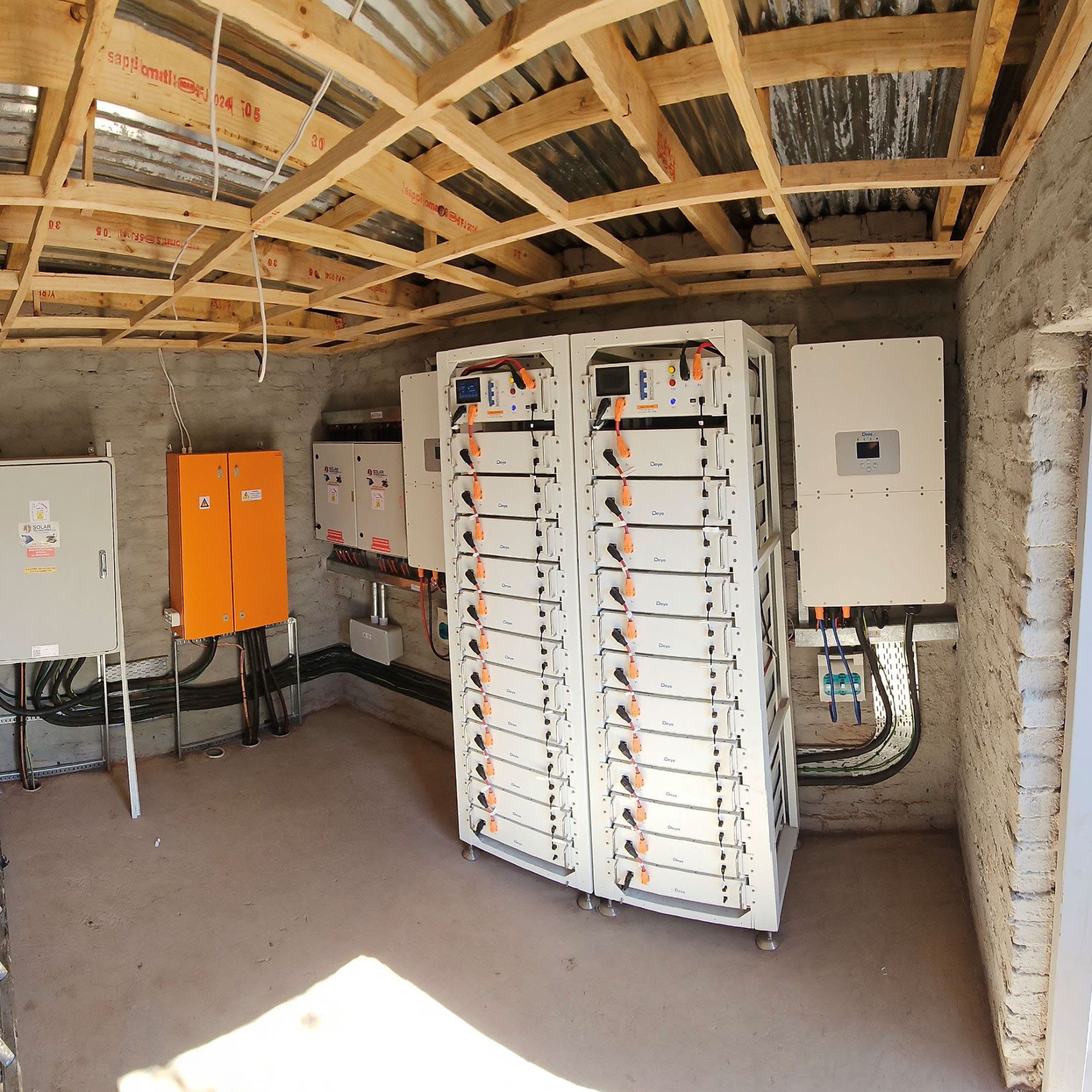 Rack-mounted and stacked residential battery system