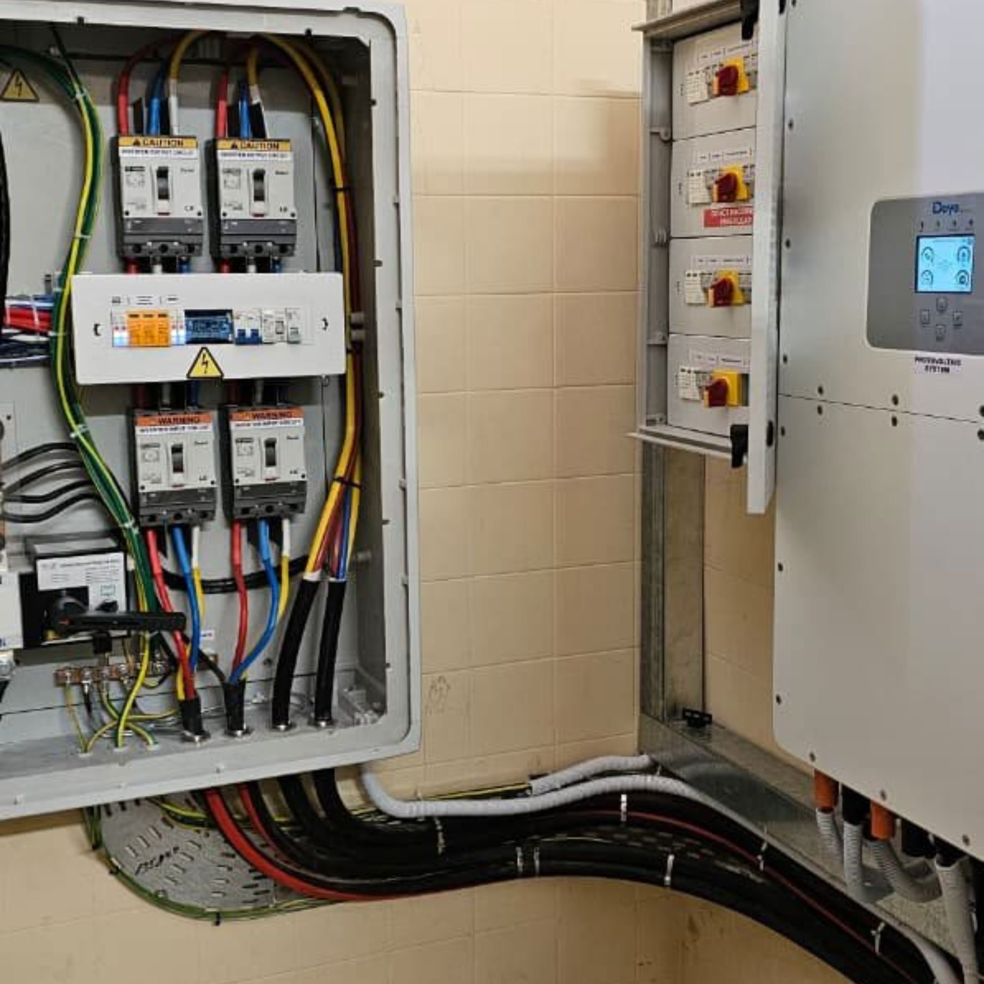 Hybrid inverter wiring and electrical protection